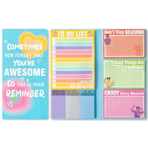 GROBRO7 lustige Inspirierende Sticky Note - Motivierende Phrase Blau Selbstklebende Haftnotizen, To Do List Tagesplaner Positive Memo schreiben Erinnerung für Home School Büro Schreibwaren Geschenk von GROBRO7