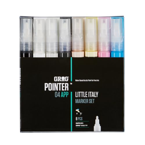 Grog Pointer 04 APP Little Italy Marker Set, 4 mm Rundspitze, Packung mit 8 Stück von GROG