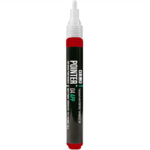 Grog Pointer 04 APP Marker (Brick Red) - 4mm Nib / 15ml Aqua Pro Paint Pen von GROG