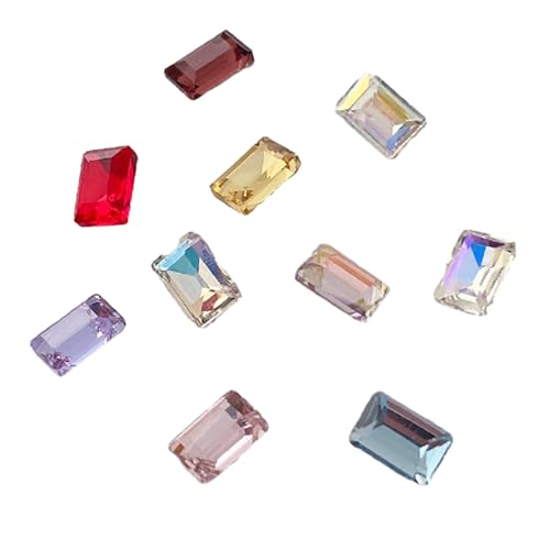 10 Stück modische Kristall-Nagelkunst-Schmuckkristalle, 3D-Strasssteine mit spitzer Unterseite, DIY-Nagel-Strasssteine, Dekoration, mehrfarbige Nagel-Edelsteine von GRONGU