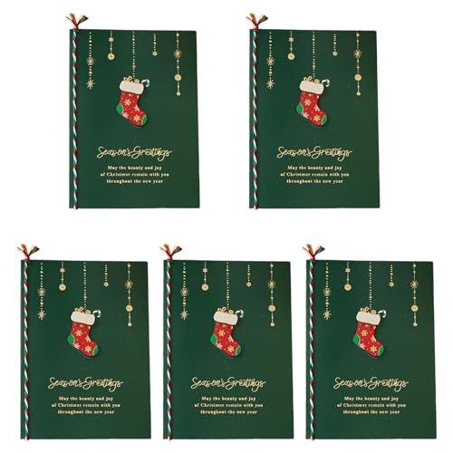 5 x Frohe Weihnachten Grußkarten mit Umschlag, Faltpapier, Einladungen, Geschenkkarte, Weihnachtspostkarte für Neujahr, Segenskarten von GRONGU