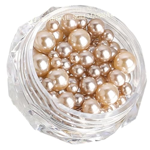 Stilvolle Nagelkunst-Perlen für Make-up-Bastelkünstler, kreative DIY runde künstliche Perlen für Mode-Accessoires, Nagelkunst-Dekoration von GRONGU