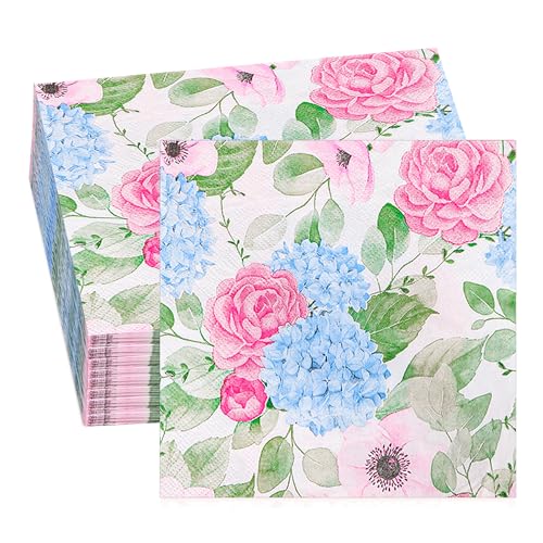 GROVBLE Servietten Blumen,40 Stück,servietten frühling,Ideal für Hochzeit, Party, Tischdeko, Geburtstag, Geburtstag, Wiedervereinigung,Einweg Napkins,Servietten Mädchen,33 x 33cm… von GROVBLE