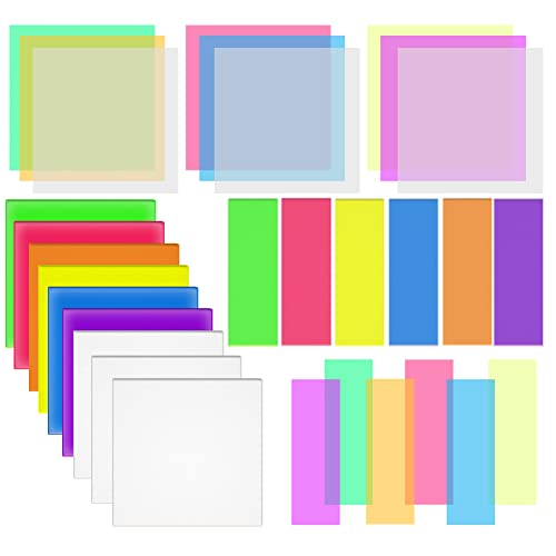 GROVBLE Transparente Haftnotizen, 750 Blätter Transparent Sticky Notes Set, Selbstklebende Wasserfest und Wiederbeschreibbar Kennzeichnung Papier, 15 Sätze à 50 sticky notes, 75 x 75 mm，75mmx25mm von GROVBLE