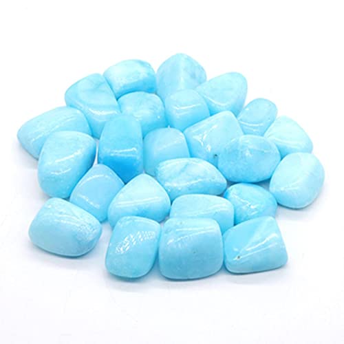 GROWWISH Natürliche runde Blaue Aragonit-Heilkristalle, getrommelte Massensteine, Mineralproben, Edelsteine, Edelsteine, Heimdekoration, DIY-Perlen, Geschenke, Blauer Aragonit, 10 g von GROWWISH