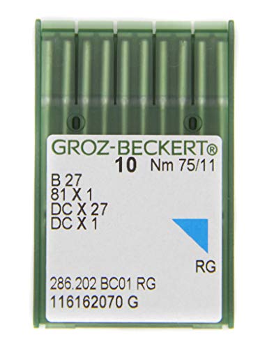 Groz-Beckert 10er Packung Nähnadeln B 27 mit Rundkolben und Rundspitze für Overlock-Industrienähmaschinen (Nm, 75/11) von Groz-Beckert