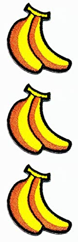 Set 3 Stück Mini kleine gelbe süße Banane Früchte Cartoon bestickt Aufbügler Logo Weste Jacke Kappe Hoodie Rucksack Patch Kunst Handwerk DIY Stickerei Nähen für Kinder (14) von GS912 Mini Small Cartoon Patches