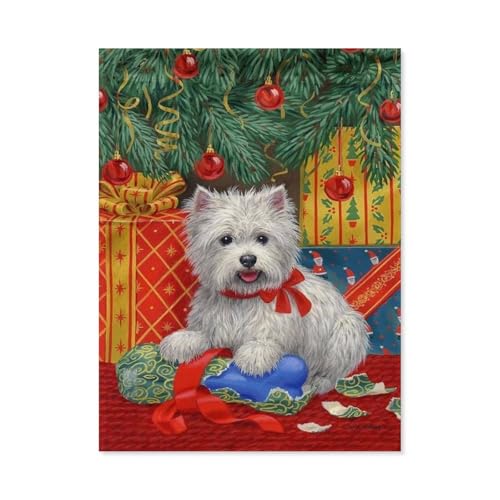 GSBRSNTS 5D DIY Diamond Painting Set，Süß Hund Weihnachten Geschenk，Runder Diamant Kreuzstich, Mosaik Raumdekoration Malerei（40 x 50 cm/15.74 x 19.68 Zoll）-D84 von GSBRSNTS