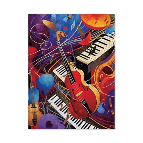 GSBRSNTS 5D Diamond Painting，Gitarre, Klavier, Notiz，DIY-Stickerei, runder Diamant-Kreuzstich, Heimdekoration（50 x 60 cm/19.68 x 23.62 Zoll）-C59 von GSBRSNTS