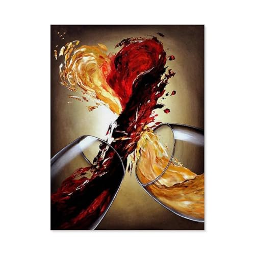 GSBRSNTS 5D Diamond Painting，Wein，DIY-Stickerei, runder Diamant-Kreuzstich, Heimdekoration（40 x 50 cm/15.74 x 19.68 Zoll）-F39 von GSBRSNTS