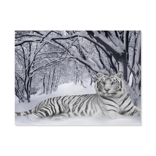 GSBRSNTS DIY 5D Diamond Painting Cross Stitch，weißer Tiger，Round Drill Arts Diamond Embroidery Rhinestones Painting Beadwork（30 x 40 cm/11.81 x 15.74 Zoll）-B38 von GSBRSNTS