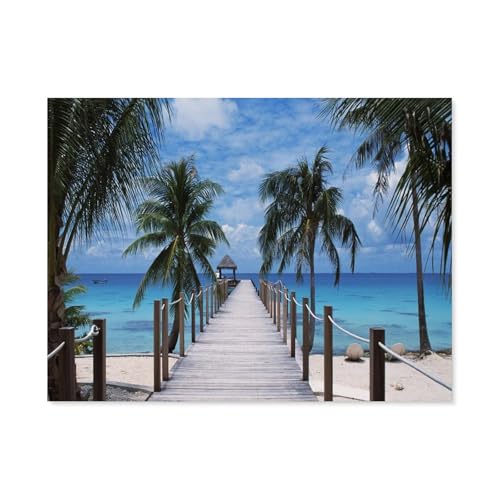 GSBRSNTS DIY Diamond Painting Set，Holzbrücke und Meer，Diamantmalerei, handgemachte Stickerei Geschenke für Erwachsene/Kinder（50 x 60 cm/19.68 x 23.62 Zoll）-B48 von GSBRSNTS