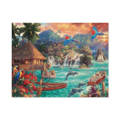 GSBRSNTS DIY Malen nach Zahlen，Island Life，diy malen nach zahlen erwachsene landsch Mit Pinsel und Acrylfarbe Erwachsenenfarbe nach Zahlen Kits Kunst(40x50cm-C94 von GSBRSNTS