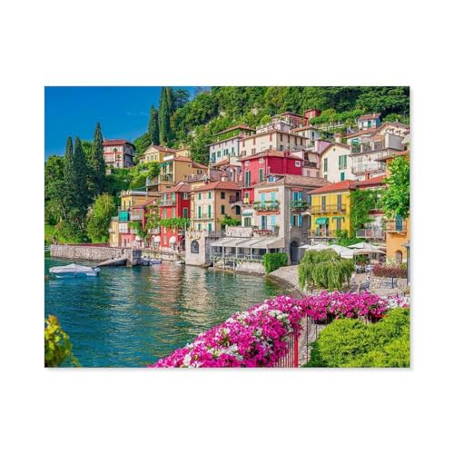 GSBRSNTS DIY Malen nach Zahlen，Lake Como，diy malen nach zahlen erwachsene landsch Mit Pinsel und Acrylfarbe Erwachsenenfarbe nach Zahlen Kits Kunst(20x30cm-B74 von GSBRSNTS