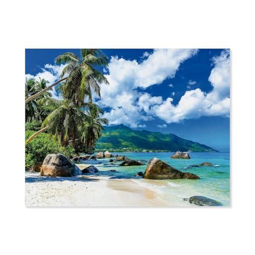 GSBRSNTS DIY Malen nach Zahlen，Seychellen，diy malen nach zahlen erwachsene landsch Mit Pinsel und Acrylfarbe Erwachsenenfarbe nach Zahlen Kits Kunst(30x40cm-B54 von GSBRSNTS