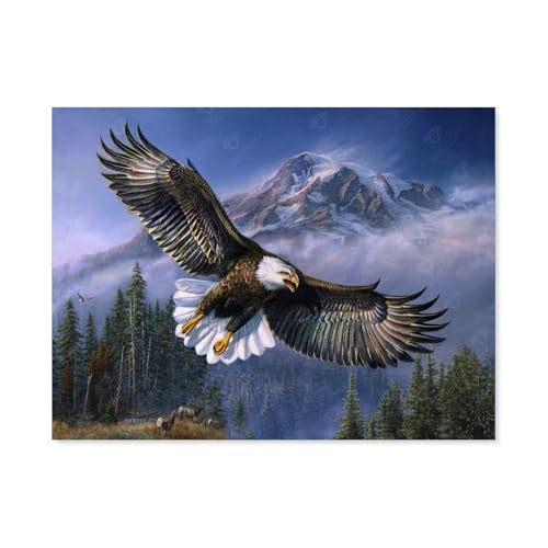 GSBRSNTS Diamond 5D DIY Diamond Painting，Adler, Schnee Bäume Tiere，3D-Stickerei Kreuzstich-Mosaik-Malerei-Dekor（30 x 40 cm/11.81 x 15.74 Zoll）-C16 von GSBRSNTS