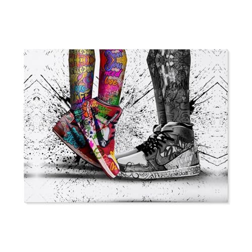 GSBRSNTS Diamond 5D DIY Diamond Painting，Paar Graffiti-Sneaker，3D-Stickerei Kreuzstich-Mosaik-Malerei-Dekor（30 x 40 cm/11.81 x 15.74 Zoll）-F16 von GSBRSNTS