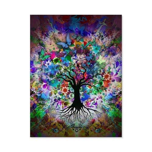 GSBRSNTS Diamond Painting，Bunt Schmetterling Baum，DIY 5d Diamant Painting Bilder, Diamant malerei Kits Malen nach Zahlen Wohnzimmer Bilder für die Inneneinrichtung（40 x 50 cm/15.74 x 19.68 Zoll）-E17 von GSBRSNTS