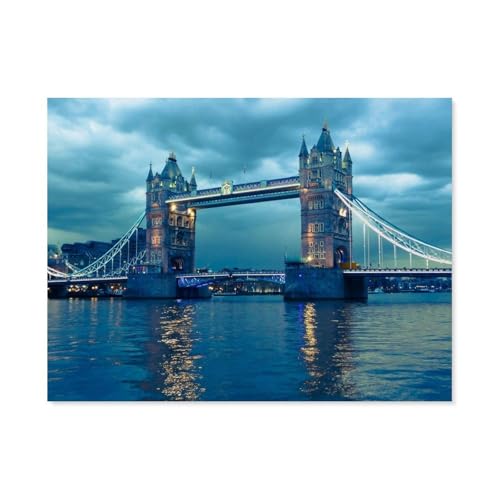 GSBRSNTS Diamond Painting，London Tower Bridge，Crystal Embroidery Beads 5D Full Round Cross Stitch Kit Handwork Mosaic（50 x 60 cm/19.68 x 23.62 Zoll）-D11 von GSBRSNTS