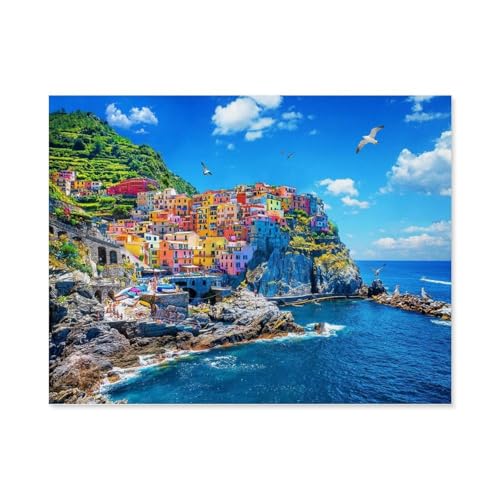 GSBRSNTS Malen Nach Zahlen Erwachsene，Cinque Terre，Malen Nach Zahlen Mit Pinseln und Acrylfarbe,DIY Set Basteln Erwachsene mit Pinseln und Acrylfarben für Home Decor(30x40cm-E47 von GSBRSNTS