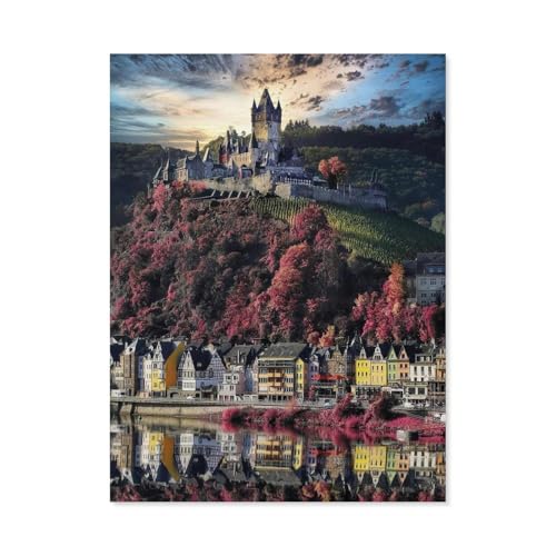 GSBRSNTS Malen Nach Zahlen Erwachsene，Cochem Castle，Malen Nach Zahlen Mit Pinseln und Acrylfarbe,DIY Set Basteln Erwachsene mit Pinseln und Acrylfarben für Home Decor(40x50cm-C87 von GSBRSNTS