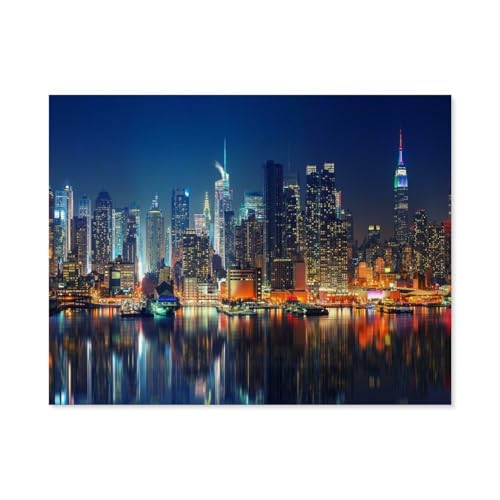 GSBRSNTS Malen Nach Zahlen Erwachsene，Skyline von New York City，Malen Nach Zahlen Mit Pinseln und Acrylfarbe,DIY Set Basteln Erwachsene mit Pinseln und Acrylfarben für Home Decor(20x30cm-C7 von GSBRSNTS