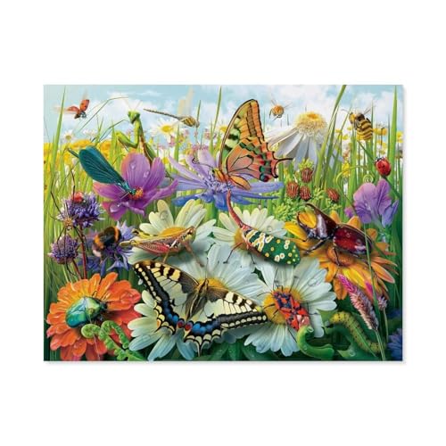 GSBRSNTS Malen Nach Zahlen Erwachsene，Wunderwelt der Insekten - Insekten，Malen Nach Zahlen Mit Pinseln und Acrylfarbe,DIY Set Basteln Erwachsene mit Pinseln und Acrylfarben für Home Decor(50x60cm-B27 von GSBRSNTS