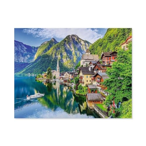 GSBRSNTS Malen nach Zahlen，Hallstatt, Österreich，diy malen nach zahlen erwachsene landsch Mit Pinsel und Acrylfarbe Kits Theme Digital Home Wall Artwork(30x40cm-D66 von GSBRSNTS