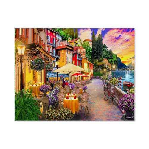 GSBRSNTS Malen nach Zahlen，Lake Como,Italy Landschaft，Kit für Erwachsene Kinder Anfänger DIY Leinwand Malen nach Zahlen für Kein Rahmen(20x30cm-E24 von GSBRSNTS