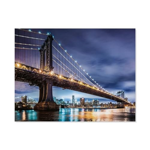 GSBRSNTS Malen nach Zahlen，New York - die Stadt, die Niemals schläft，Kit für Erwachsene Kinder Anfänger DIY Leinwand Malen nach Zahlen für Kein Rahmen(40x50cm-B44 von GSBRSNTS