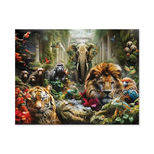 GSBRSNTS Mystic Jungle-Tier，DIY Malen Nach Zahlen-Vorgedruckt Leinwand-Ölgemälde Geschenk für Erwachsene Kinder Kits Home Haus Dekor(30x40cm-C76 von GSBRSNTS