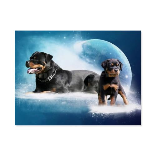 GSBRSNTS Rottweiler Hund，Diamant-Malerei-Sets für Erwachsene – 5D-Diamant-Malerei-Kit, Vollbohrer Diamant-Kunst-Kits für Zuhause Wanddekoration（30 x 40 cm/11.81 x 15.74 Zoll）-D21 von GSBRSNTS