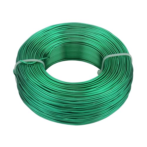 Aluminiumdraht 1/1,2/1,5/2/2,5/3,0 mm, 1 Rolle Aluminiumdraht zur Schmuckherstellung, DIY-Halsketten- und Armbandherstellung, vielseitig einsetzbarer lackierter Aluminiumdraht(Green,1.2mm about 10m) von GSCLZ