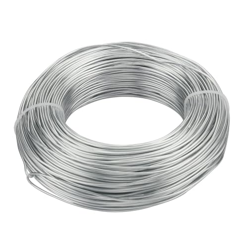 Aluminiumdraht 1/1,2/1,5/2/2,5/3,0 mm, 1 Rolle Aluminiumdraht zur Schmuckherstellung, DIY-Halsketten- und Armbandherstellung, vielseitig einsetzbarer lackierter Aluminiumdraht(Silver,1.0mm about 10m) von GSCLZ