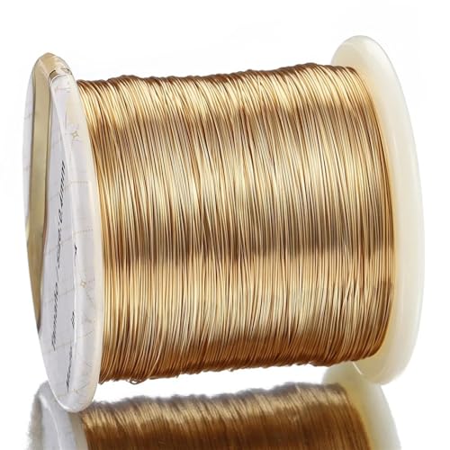 GSCLZ Aluminiumdraht 1 Rolle, kein Verblassen, formbarer, anlaufbeständiger Kupferdraht for die Herstellung von DIY-Armbändern, Ohrringen und Schmuck(KC Gold Color,1.0mm-28meters) von GSCLZ