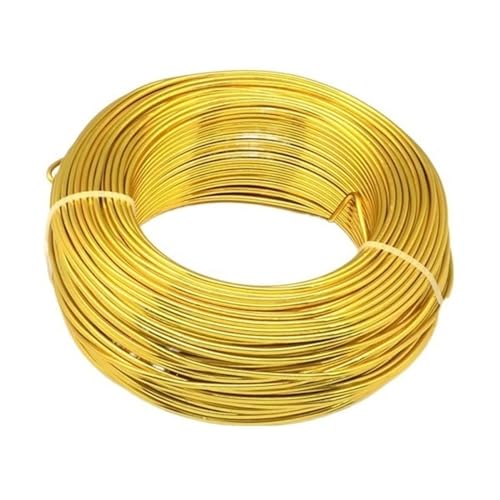 GSCLZ Aluminiumdraht 1 Rolle Aluminiumdraht-Schmuckzubehör zur Schmuckherstellung, DIY-Halsketten und Armbänder, 0,8mm, 1mm, 1,5mm, 2mm, 3,0mm, 4mm, 5mm, 6mm, 23Farben(Gold,2.5mm 35m) von GSCLZ