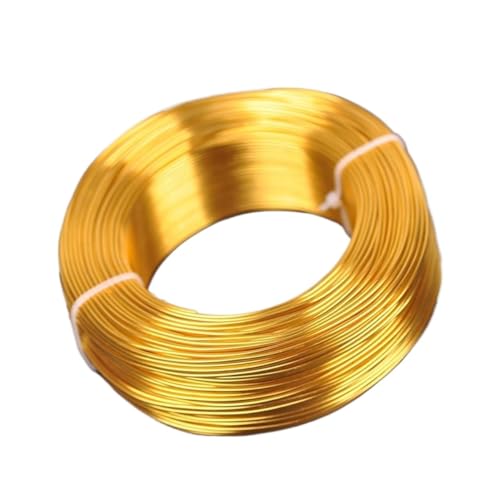 GSCLZ Aluminiumdraht 1 große Rolle 0,8 mm/1 mm/1,5 mm/2 mm/2,5 mm/3,0 mm Aluminium-Weichmetalldraht for Basteln von Schmuck for Selbermachen(Gold Color,2.0mm (47 Meters)) von GSCLZ