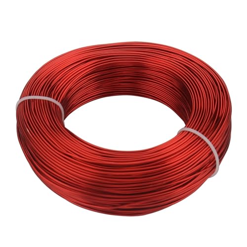 GSCLZ Aluminiumdraht 1 mm – 3,0 mm, 15 Farben, Edelstahl-Aluminium-Basteldraht, Flexibles künstlerisches Perlenband, Schnurseil for die Schmuckherstellung, Zubehör(Red,1.2mm 10 Meters) von GSCLZ