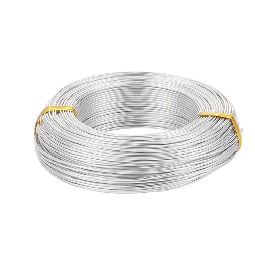 GSCLZ Aluminiumdraht 280 m/250 g Aluminiumdraht, 0,6 mm, Flexibler Basteldraht for Perlenschmuck, Basteln, Herstellen von Zubehör(Silver Color) von GSCLZ