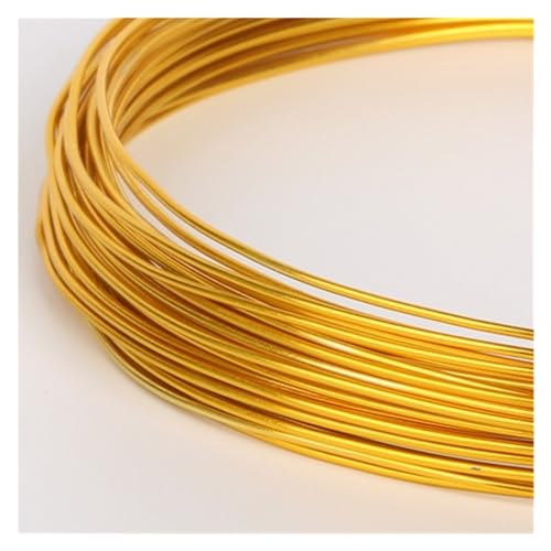 GSCLZ Aluminiumdraht 3–10 Meter runder Aluminiumdraht 1 mm/1,5 mm/2 mm/2,5 mm vielseitiger lackierter Aluminium-Metalldraht, for DIY-Schmuckteile(Gold,1mm 10Meters) von GSCLZ