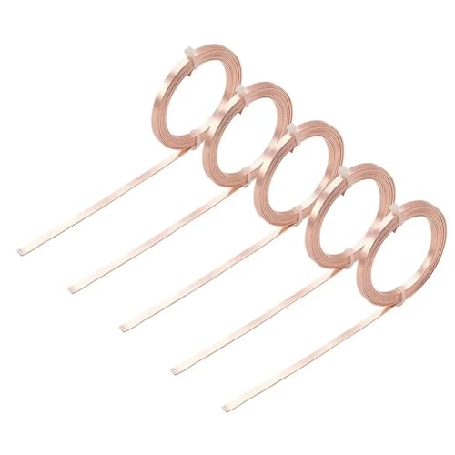 GSCLZ Aluminiumdraht 5 Rollen, 3,0 mm, 5 mm, Flacher Aluminiumdraht, Schmuckzubehör for die Schmuckherstellung, DIY-Halsketten, Armbänder, Ohrringe, ca. 2 m/Rolle(PeachPuff,5mm) von GSCLZ