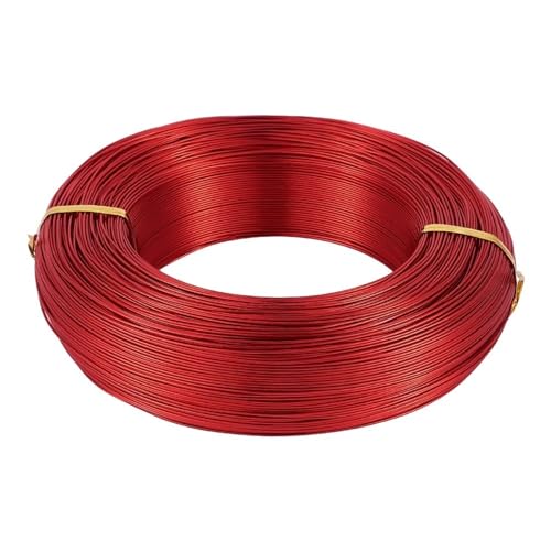 GSCLZ Aluminiumdraht 500 g 0,6/1,2/1,5/2,0/3,0 mm Aluminiumdraht, DIY-Schmuckkomponenten, Zubehör, Finden, Herstellen, Halsketten, Armbänder, Bastelbedarf(Red,2.5mm 35m) von GSCLZ