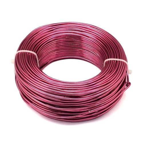 GSCLZ Aluminiumdraht 500 g 0,8/1/1,5/2/3/3,5/4/5/6 mm Aluminiumdraht-Schmuckzubehör for die Schmuckherstellung for Selbermachen(Cerise Color,2mm About 55m) von GSCLZ