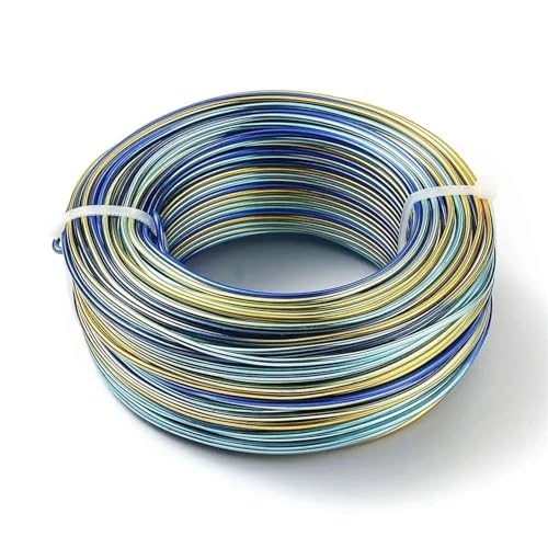 GSCLZ Aluminiumdraht 55 m/Rolle, bunter Aluminiumdraht, 1 mm, 1,5 mm, 2 mm, Schmuckzubehör for Schmuck, DIY, Basteln, Zubehör(K,2mm 58m) von GSCLZ