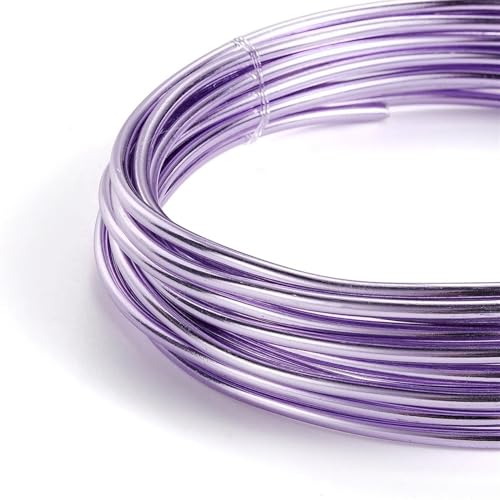 GSCLZ Aluminiumdraht Runder Aluminiumdraht, vielseitiger lackierter Aluminiummetalldraht for DIY-Schmuckherstellungszubehör(Purple,1.0mm x 10Meters) von GSCLZ