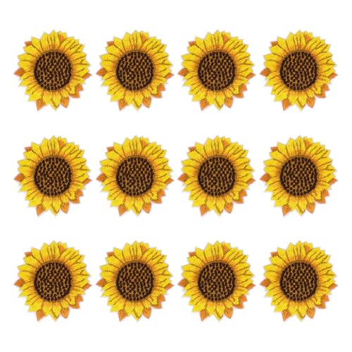 20 Stück Sonnenblumen-Stickerei-Flicken Sonnenblume zum Aufbügeln, Gänseblümchen, Stickerei-Flicken zum Aufnähen, Blumenkleidung, Applikationen von GSHLLO