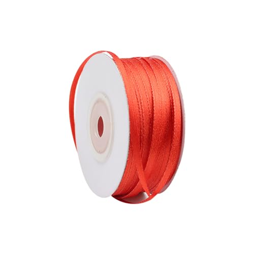 3 mm dünne Satin-Stoffbänder, doppelseitiges Band, Geschenkverpackung, Blumenstrauß, Schleifenband, Rollen, Hochzeitseinladung, Basteln, Nähbänder, Rot von GSHLLO