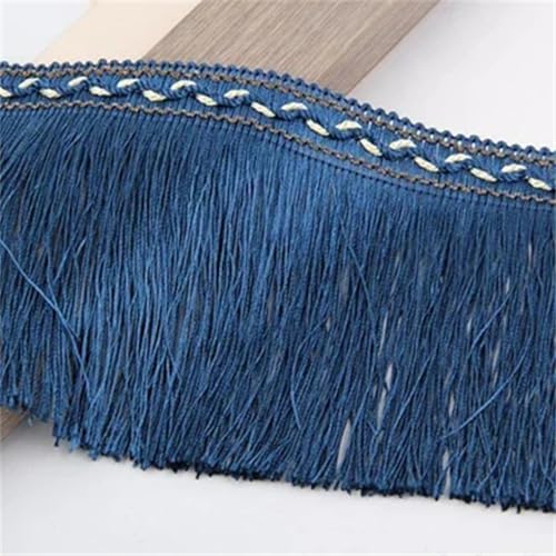 Fransenbesatz，Tanzkostüm Fransenbesatz 2/4m 33cm Quaste Vorhang große Quasten Trimmen Dekoration Spitze Band DIY Kleid Kleidungsstück Nähzubehör(Royalblue,2Meters) von GSHUPIOU