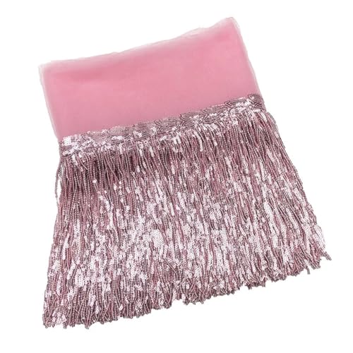 Fransenbesatz，Tanzkostüm Fransenbesatz 20 cm x 10 Yards Bunte Pailletten Quaste Spitze Trim Glitter Fringe Band Dance Performance DIY Dekoration Kleidung Nähen Fransen(Pnnrk) von GSHUPIOU