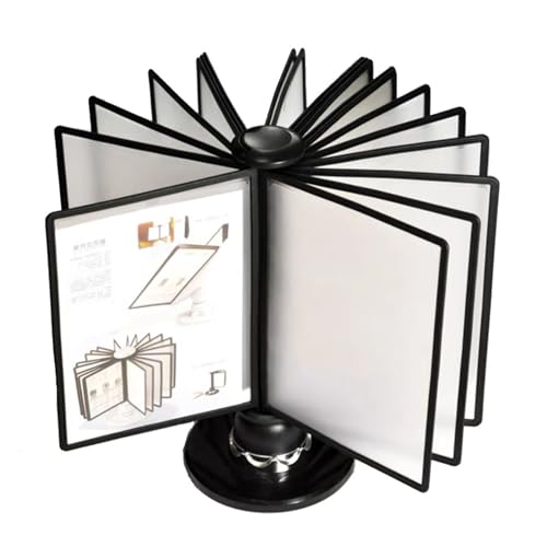 Flip file organizer for desk, Rotating Catalog Display Rack - File Organizer for Desk, 20 Double-Sided Panels, Letter-Size, Desktop Reference System, for Display A4 Documents, Product Price List, Desk von GSHXNM